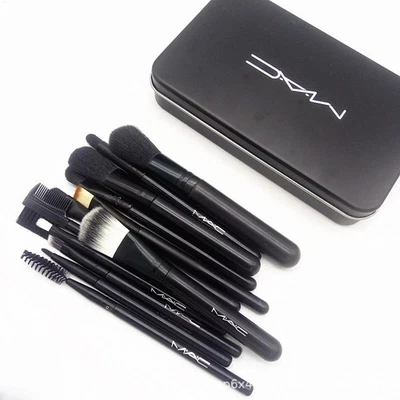 Mac Makeup Brush Set Brush Twelve Iron Box Set Blush Eyeshadow Foundation - Bild 1 von 4