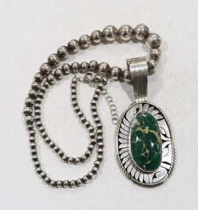 Collar colgante Navajo Eugene Balone grande esterlina royston turquesa/variscita - Imagen 1 de 9