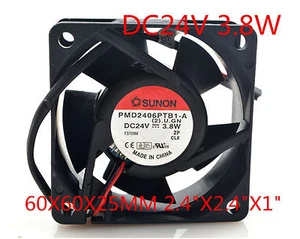 New SUNON Cooling Fan PMD2406PTB1-A 24V 3.8W 6CM 6025 60x60x25mm 2.4"x2.4"x1" - Picture 1 of 3