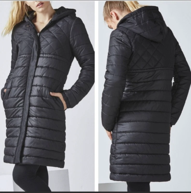 FABLETICS Lucca Abrigo Largo Puffer - XS Mujer - Negro Sólido Foto 1 de 4