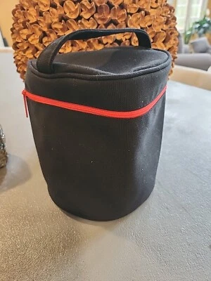 Bolsa de Maquillaje Bareminerals Edición Navidad Lona Negra con Cremallera Roja 8x6 pulgadas Foto 1 de 4