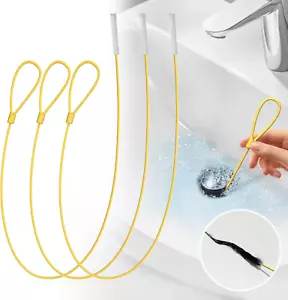 Flexible Drain Snake 30-Inch Long Sink Snake Drain Clog Remover, Anti-Break Meta - Picture 1 of 12