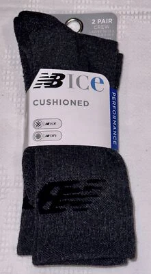 Paquete de 2 calcetines para correr NEW BALANCE grises acolchados sobre hielo para hombre L 8,5-XL 12,5-16 Foto 1 de 4