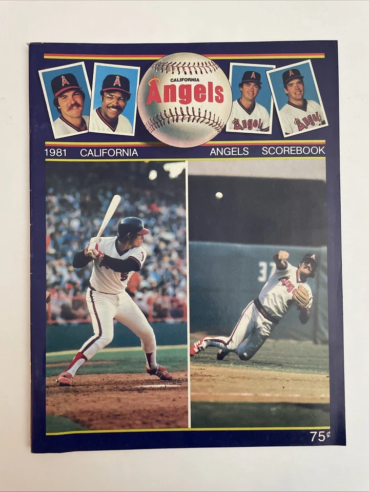 1981 California Angels Scorebook Bobby Grich Brian Downing Baseball Program MLB - Image 1 of 1