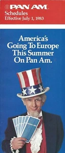 Airline Timetable - Pan Am - 01/07/83 - B747 S-76 images inside - Picture 1 of 1