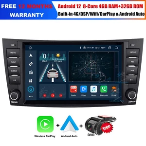 8" Android 12 Car Stereo Radio CarPlay GPS For Mercedes E-Class W211 E200 E220 - Picture 1 of 24