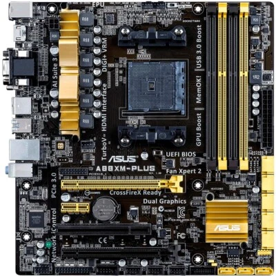 ASUS A88XM-PLUS AMD motherboard A88X Socket FM2+ micro ATX hdmi dvi usb3.0 - Image 1 of 3