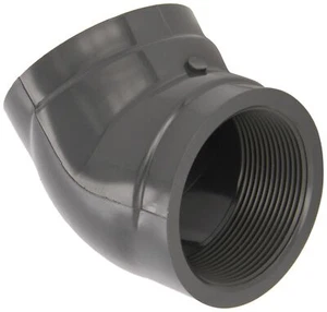 GF Piping Systems PVC Pipe Fitting 45 Degree Elbow Schedule 80 Gray 3/4" NPT - Picture 1 of 2