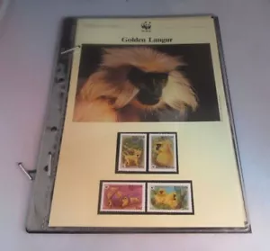 Golden Langur WWF Info Sheets Exclusive Stamps from Bhutan and FDC's - Picture 1 of 6