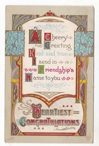 1911 MARSHALL OKLAHOMA CHEERY GREETING CONGRATULATIONS VINTAGE POSTCARD OK ! - Picture 1 of 2