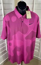 Nike Dri-FIT ADV Golf Tour Camo Golf Polo Shirt Pink Men's Medium DR5312-610