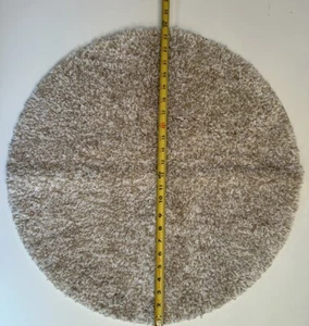 Circular 24inch Silver And Tan Rug Bathroom Rub - Picture 1 of 4