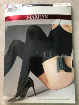 Marilyn Chance matte opaque lace stockings 3D microfiber on silicone 100 Den - Image 1 of 4
