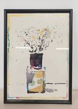 Oskar Koller Lithographie Blumen Vase signiert nummeriert Kunst Druck Art Rahmen