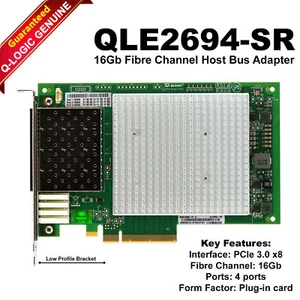 QLogic QLE2694-SR 16Gb Quad Port FC PCIe Gen3 x16 HBA Card High Performance - Picture 1 of 10