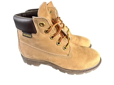 Timberland Kids Size 3M Weatherproof 6 Inch Premium Boots Wheat Nubuck Flaw Yout - Image 1 of 4