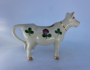 Trébol y flor de trébol de porcelana vintage pintada a mano crema de vaca 7 1/2" de largo - Imagen 1 de 11