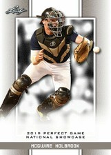 MCGWIRE HOLBROOK 2019 LEAF PERFECT GAME "BLACK" PARALLEL ROOKIE CARD! LTD 45!