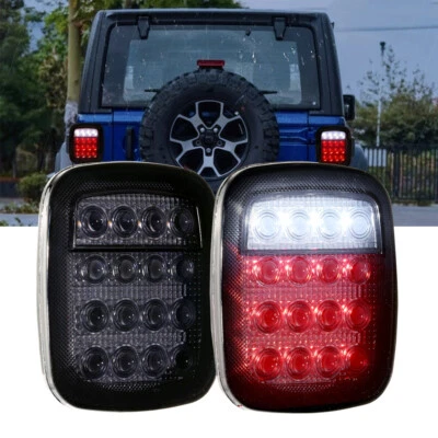 Luz trasera universal 16 LED freno de parada ahumada reversa para Jeep Wrangler YJ TJ CJ Foto 1 de 4