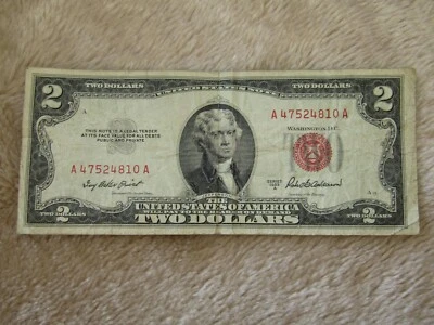 1953 A $2 red seal bill with offset error - Image 1 of 4