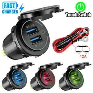 Car USB Fast Charger Socket Power Outlet Cig Lighter Adapter For Marine Truck - Picture 1 of 13