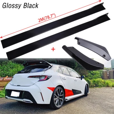 Labio divisor de faldón lateral + difusor de parachoques trasero para Toyota Corolla Hatchback 78,7" Foto 1 de 4