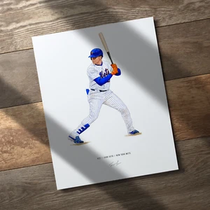 Juan Soto New York Mets Baseball 8x10 Print Poster Art Illustrated - Picture 1 of 10