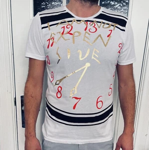 Versus Versace Italy Designer Herren T-Shirt Print Uhr Kurzarm 52 XL weiß/gold - Bild 1 von 7