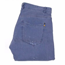 .16990 NEW ZARA Young Division Painted men Blue Straight Jeans Size 44EU/34USA