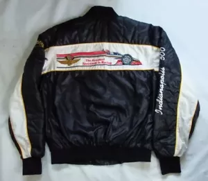 VTG 80's SS SPORTS SERVICE INDIANAPOLIS 500 FULL ZIP WINDBREAKER SATIN JACKET  L - Picture 1 of 11