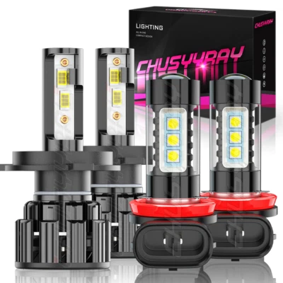 For Suzuki Aerio 2002-2007 4X LED Headlight High&Low + Fog Light Bulbs Kit 6000K - Image 1 of 4