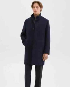 NWT Men's Theory Belvin Urban Melton Black Wool Cashmere Blend Coat M $795 - Picture 1 of 5