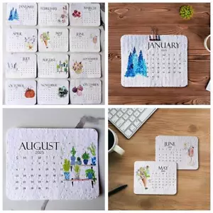 Biodegradable Paper Calendar 2025, From January 2025 to December 2025~ - Picture 1 of 11