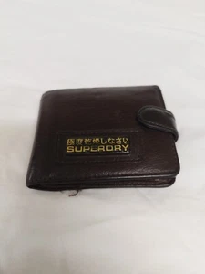 Superdry Used Leather Tab Wallet - Jim Brown , Some Missing Stitches - Picture 1 of 10