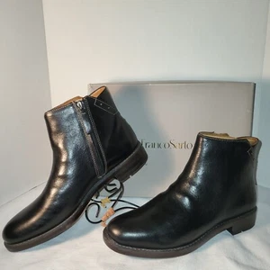 Franco Sarto Mobi Ankle Boots Womens Sz 7.5 Black Leather Zip Booties NEW  - Picture 1 of 15