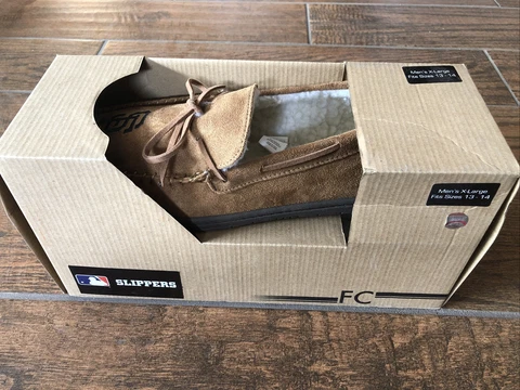 San Francisco Giants MLB Moccasin Slipper Tan Size 13-14 Cover