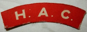 HAC WW2 HONOURABLE ARTILLERY COMPANY PRINTED SHOULDER TITLE PATCH ORIGINAL - Picture 1 of 2