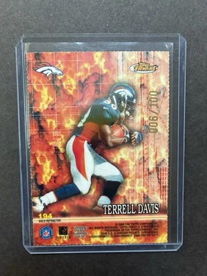 Terrell Davis Thomas Jones /100 Gold Refractor 2000 Topps Finest Inherent Fire - Image 1 of 2