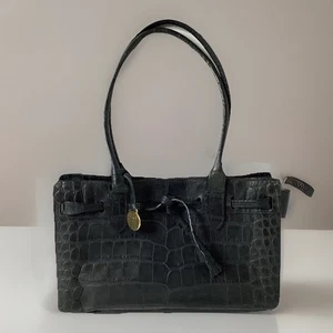 Dooney & Bourke Schultertasche Alto schwarz Kroko-Prägung Leder Vintage bc - Bild 1 von 15