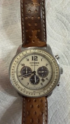 Novo Relógio Masculino Citizen Eco Drive Weekender Cronógrafo Aço Inoxidável $400 W34 - Imagem 1 de 4