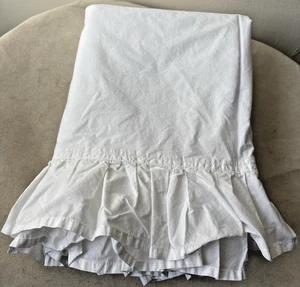 Simply Shabby Chic Off White Twin Flat Sheet Ruffled Cotton EUC - Foto 1 di 5
