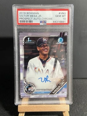 2019 Bowman Chrome 1st Victor Mesa Jr. Chrome Auto #CPA-VMJ PSA 10 QTY RC SSP - Image 1 of 2