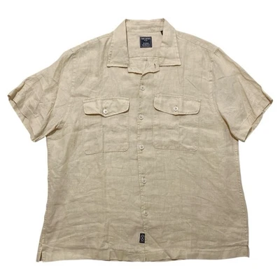 Todd Snyder Baird McNutt Irish Linen Panama Shirt Size XL Sand Dollar - Image 1 of 4