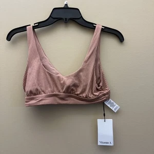Camiseta sin mangas de baño Siena acanalada rosa Vitamin A para mujer talla L/10/G - Imagen 1 de 3
