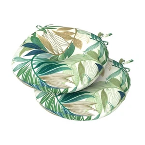 Set of 2 Patio Round Chair Cushions with Ties 15"x15"x4",Bistro Seat Cushions... - Picture 1 of 7