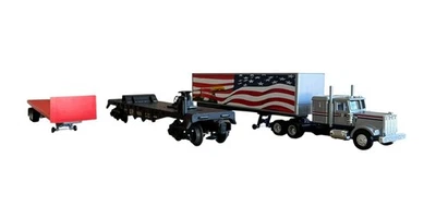 Lionel O Gauge UP 16376 Flatcar w/ USA Tractor/Trailer & Red Trailer – TOFC Lot - Image 1 of 4