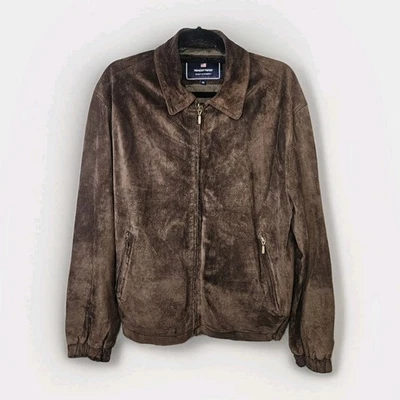 Y2K Vintage Newport Harbor Men's Classic Brown Suede Jacket Medium  - Image 1 of 4