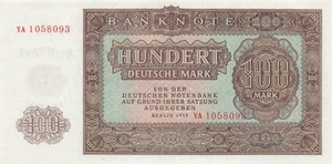 Germany E. *100 Deutsche Mark 1955 P 21a Series YA Uncirculated Banknotes AAZ 4 - Picture 1 of 2