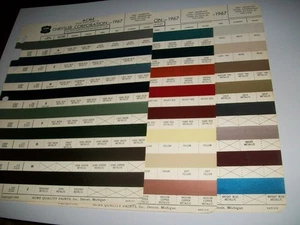 1967 Chrysler Plymouth Dodge auto Acme Paint Chips color stripes sheets set -VG - Picture 1 of 1