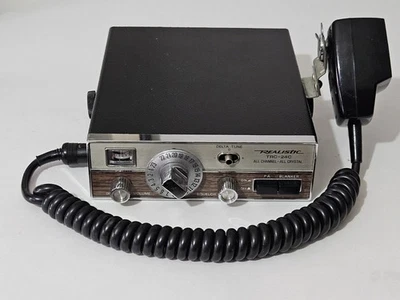 VINTAGE REALISTIC TRC-24C All Channel Crystal CB Radio w/Mic & Wiring Not Tested - Image 1 of 4